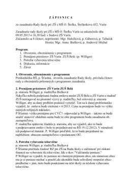 Zápisnica RŠ 9. 5. 2013 - ZŠ s MŠ O. Štefku, Varín