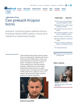 Česi prekazili Krúpovi biznis | HNonline.sk