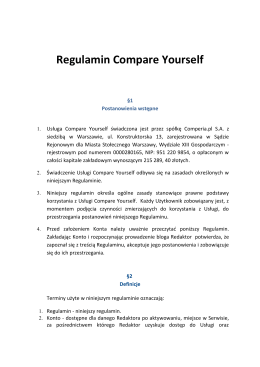 Regulamin Compare Yourself