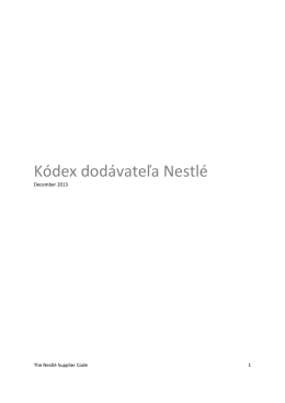 Kódex dodávateľa Nestlé