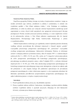 ankieta bezpieczeństwa osobowego