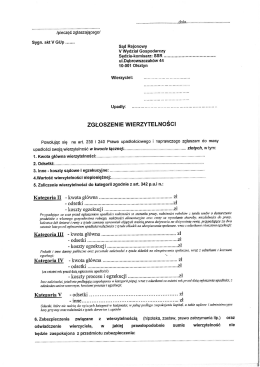Zgłoszenie wierzytelności