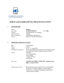 Pozrieť dokument - Antidopingová agentúra