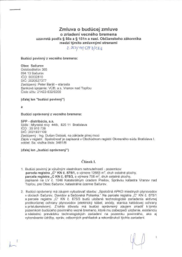 Zmluva o bud&uacute;cej zmluve - SPP