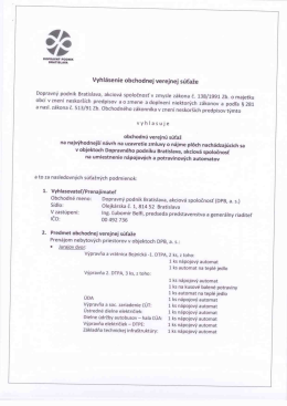 Vyhlásenie obchodnej verejnej súťaže