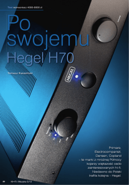Hegel H70 test Magazyn HiFi i Muzyka 0,8 Mb
