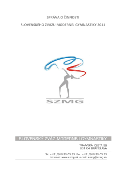Správa o činnosti SZMG 2011