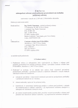 Zmluva zabezpečení Ochrany pred požiarmi prostredníctvom