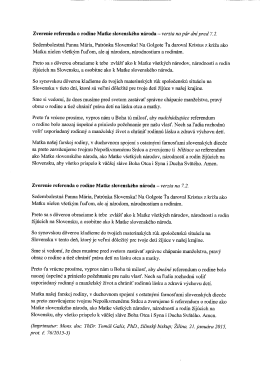 Zverenie referenda o rodine Matke slovensk&eacute;ho