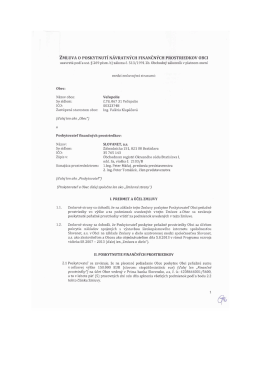 Zmluva o poskytnut&iacute; NFP