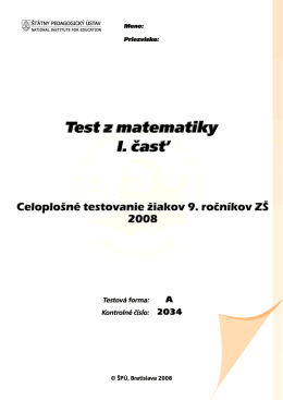 Test z matematiky