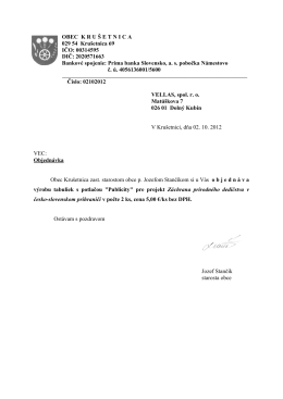 Objednávky 2012 - Obec Krušetnica