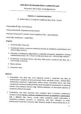 RADA &scaron;KoLY PRI z&Aacute;KLADNEJ &scaron;KoLE A. sL&Aacute;DKovlčA sLIAč