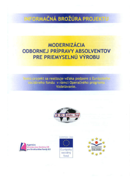 informačn&aacute; brož&uacute;ra projektu