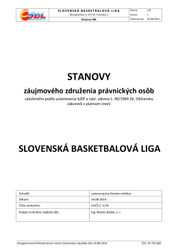 Stanovy SBL 14-15x