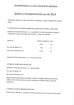 Správa o transparentnosti za rok 2013