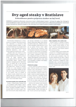 Forbes | 6/2014 Novootvorený D.Steakhouse na Hviezdoslavovom