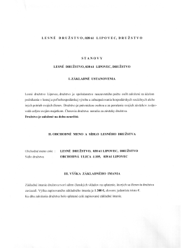 LESN&Eacute; DRUŽSTVO,03861 LIPOVEC, DRUŽSTVO