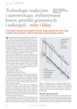 Technologie tradycyjne i samowiercące