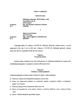 Zmluva o spolupráci Zmluvné strany Občianske združenie