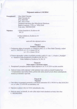 N&aacute;jomn&aacute; zmluva č. 01/2014