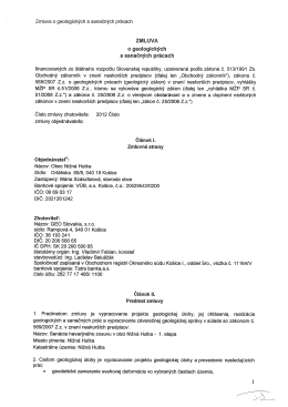 Zmluva GEO Slov&aacute;kia, s.r.o.