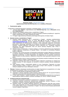 Regulamin Targów „Wrocław Sport Power” organizowanych przez