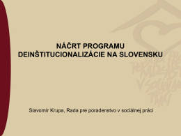 Náčrt Programu deinštitucionalizácie na Slovensku