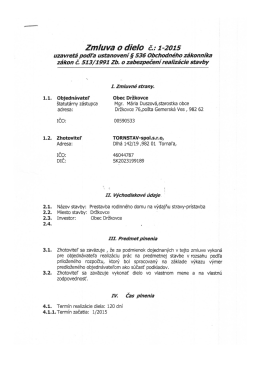 Zmluva o dielo č. 1-2015