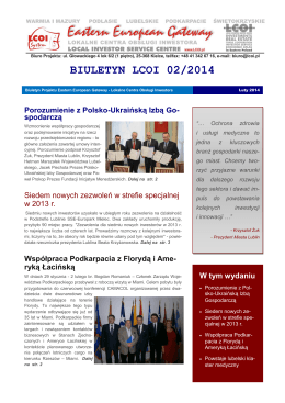 BIULETYN LCOI 02/2014 - Lokalne Centra Obsługi Inwestora