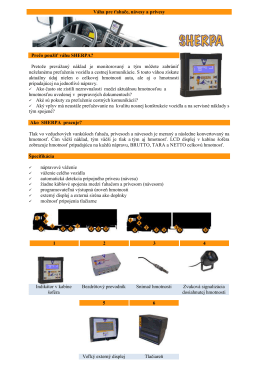 V&aacute;ha pre ťahače, n&aacute;vesy a pr&iacute;vesy Prečo použiť v&aacute;hu SHERPA