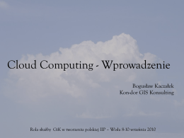 Cloud Computing - Wprowadzenie