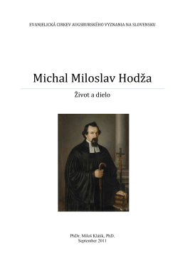 Michal Miloslav Hodža Život a dielo