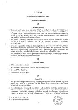 stanovy SPZ