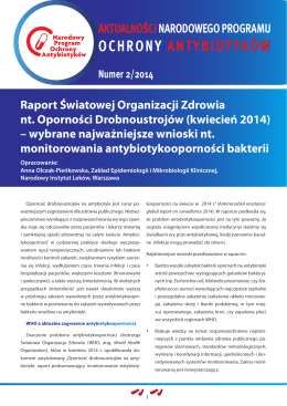 Nr 2/2014 - Narodowy Program Ochrony Antybiotyków