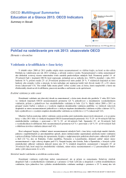 OECD Multilingual Summaries Education at a Glance 2013. OECD