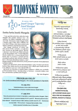 Tajovské noviny 1-2014