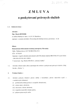 Zmluva o poskytovan&iacute; pr&aacute;vnych služieb