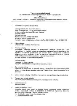 Výzva na predkladanie ponúk na poskytovanie