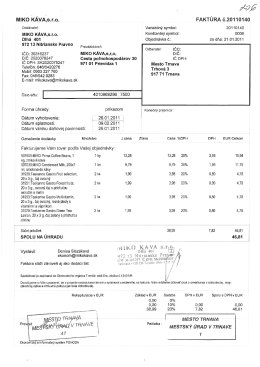 MIKO KÁVA,S.r.o. FAKTÚRA č.20110140