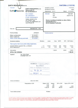 EARTH RESĂURĚES 81.0. ,V FAKTÚRA č.11121153