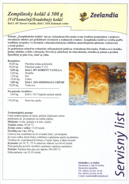 Zemplínsky koláč á 500 g ąâ Zeeja "dia