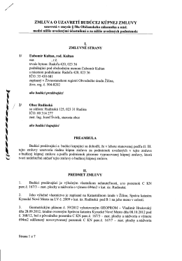 zMLUVA o UZAVRET&Iacute; BUD&Uacute;CEJ K&Uacute;PNEJ ZMLUVY