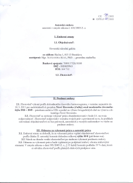 Autorsk&aacute; zmluva 70/2011