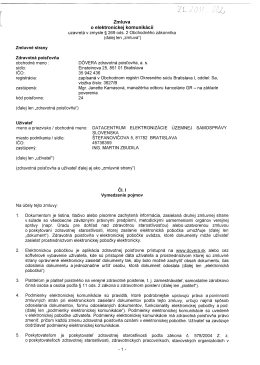 Zmluva o elektronickej komunikácii