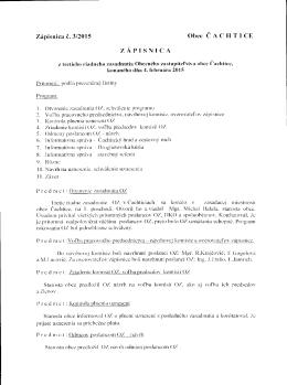 Z&aacute;pisnica a uznesenie z tretieho riadneho