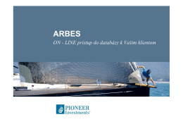 Aplikácia ARBES - Pioneer Investments