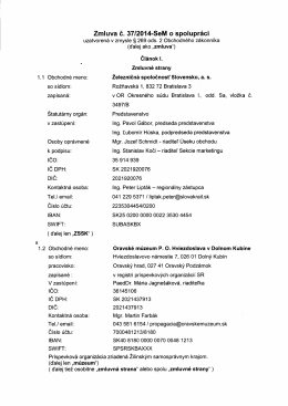 Zmluva č. 37/2014-SeM o spolupráci