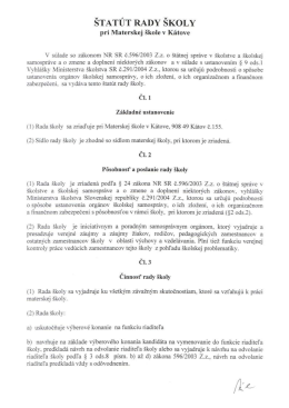 &Scaron;TAT&Uacute;T RADY &Scaron;KOLY