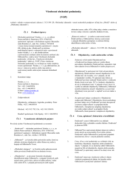 Všeobecné obchodné podmienky NIEDAX 01.02.2014